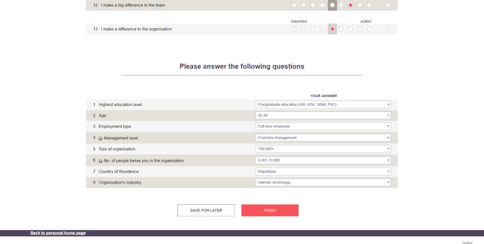 screenshot of 360 Feedback